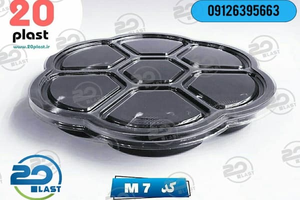 ظروف یکبار مصرف مشکی چندخانه بهداشتی