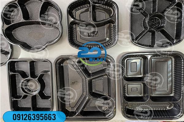 ظروف یکبار مصرف چندخانه درب دار