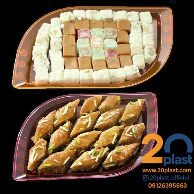 سینی کریستال یکبار مصرف برای شیرینی