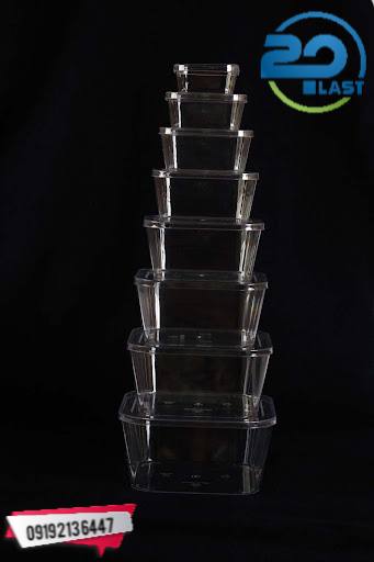 ظروف چهار گوش کریستالی یکبار مصرف