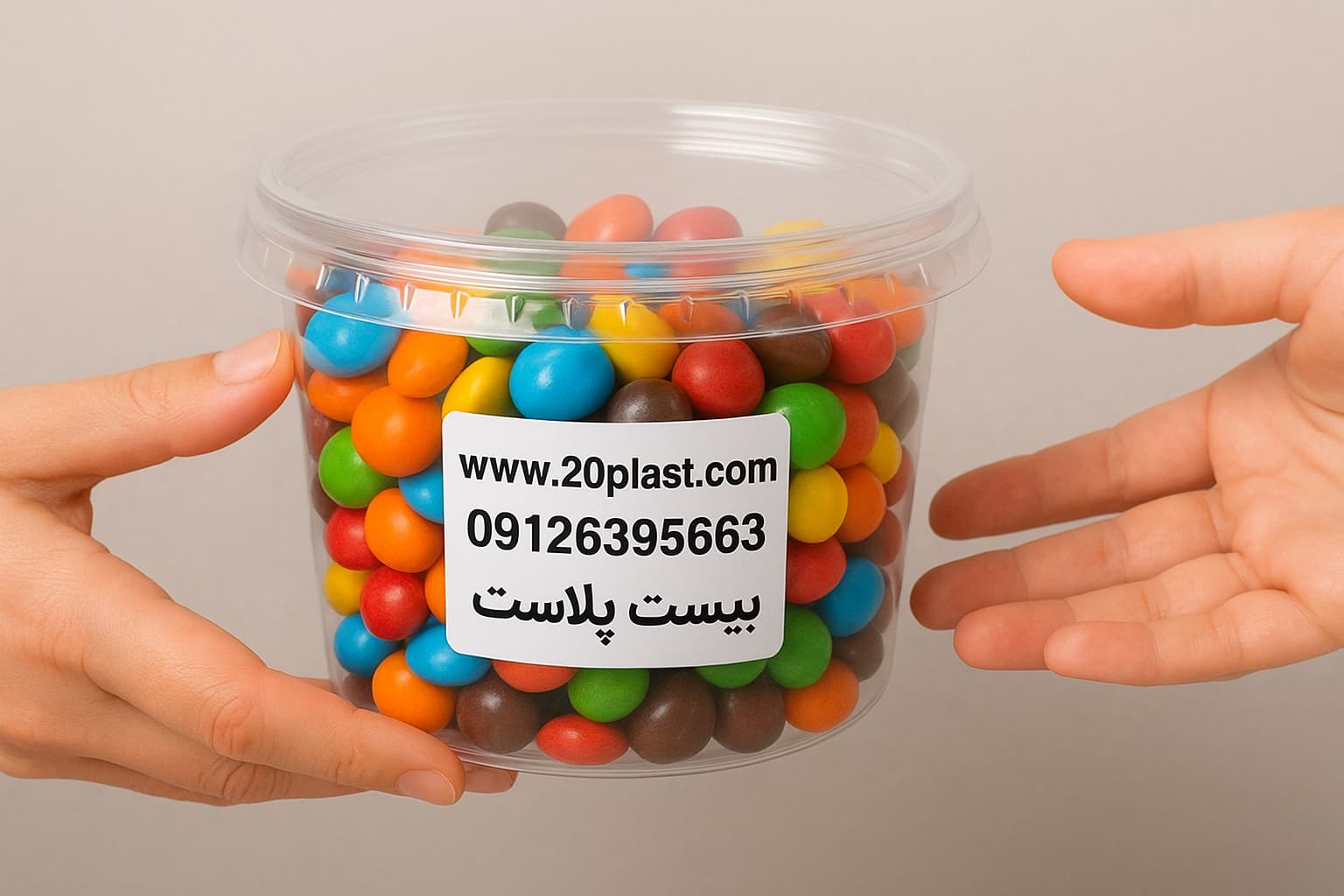 ظروف یکبار مصرف کریستالی برای فروش آجیل و شکلات هدیهای