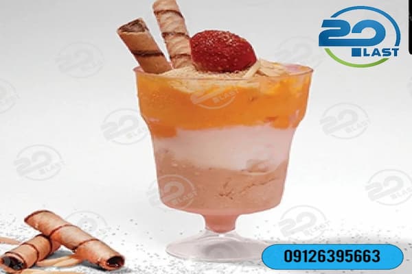 لیوان یکبار مصرف شیشه ای پایه دار | آبمیوه دسری